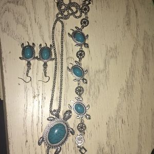 Turquoise turtle Jewelry Set